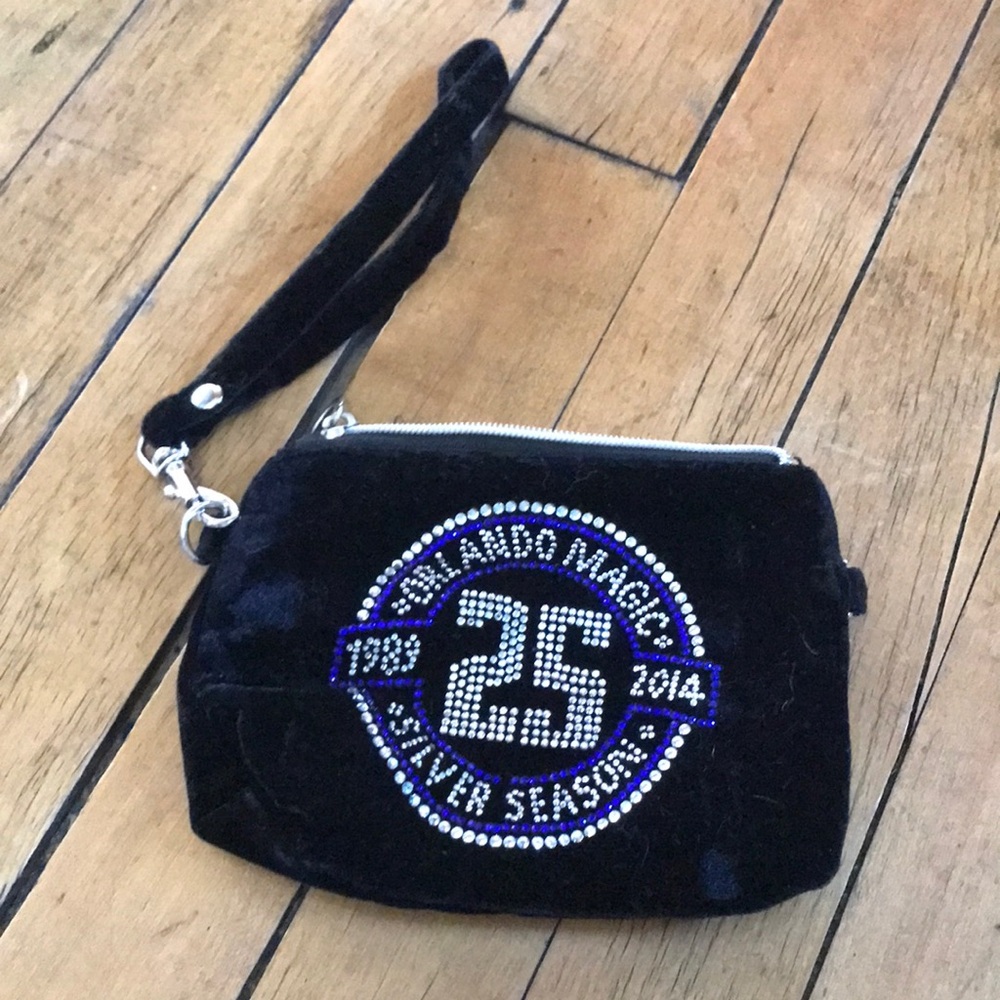 Orlando Magic Black Velvet Wristlet Clutch with Embellished '25' Accent